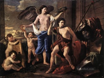El victorioso David, pintor clásico Nicolas Poussin Pinturas al óleo